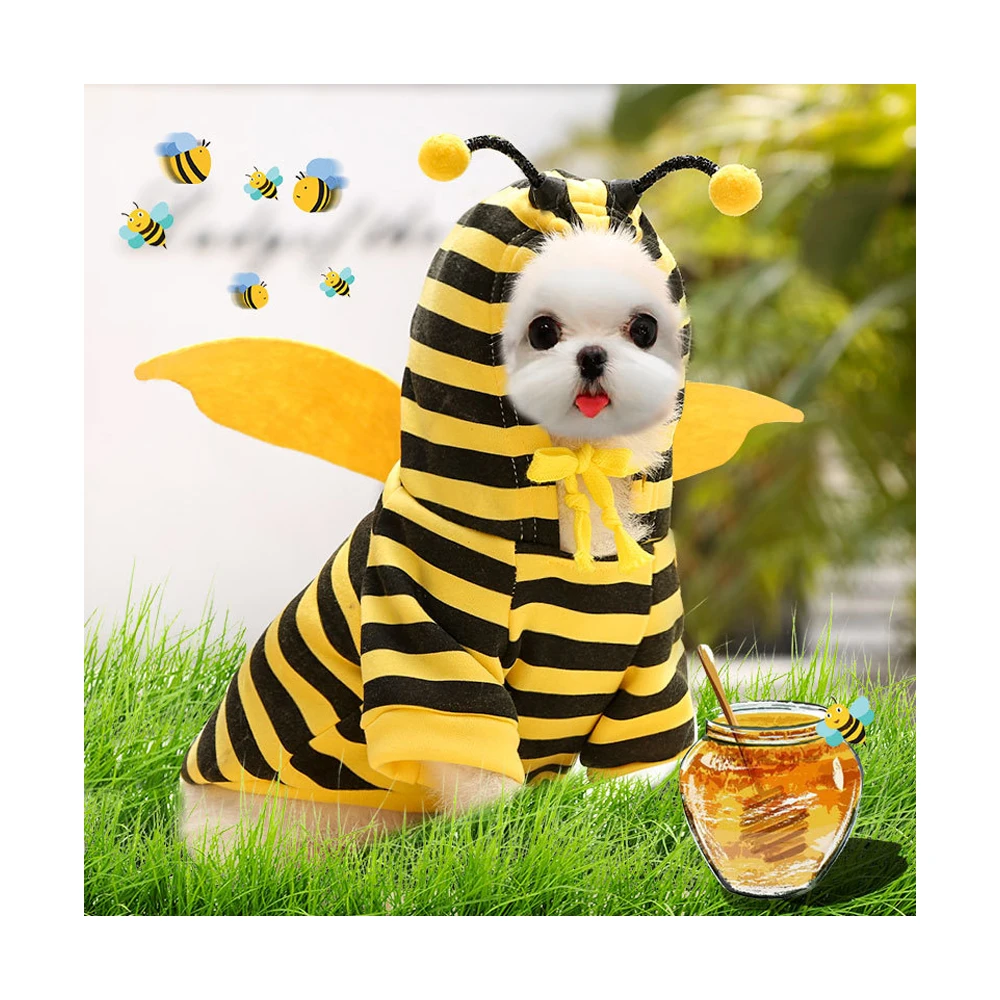 

Drop Shipping Winter Autumn Cute Bee Valentine S Day Clothes Perro De Dise o 2021 Ropa Para Mascota Primavera Dog Hoodies, Customized color