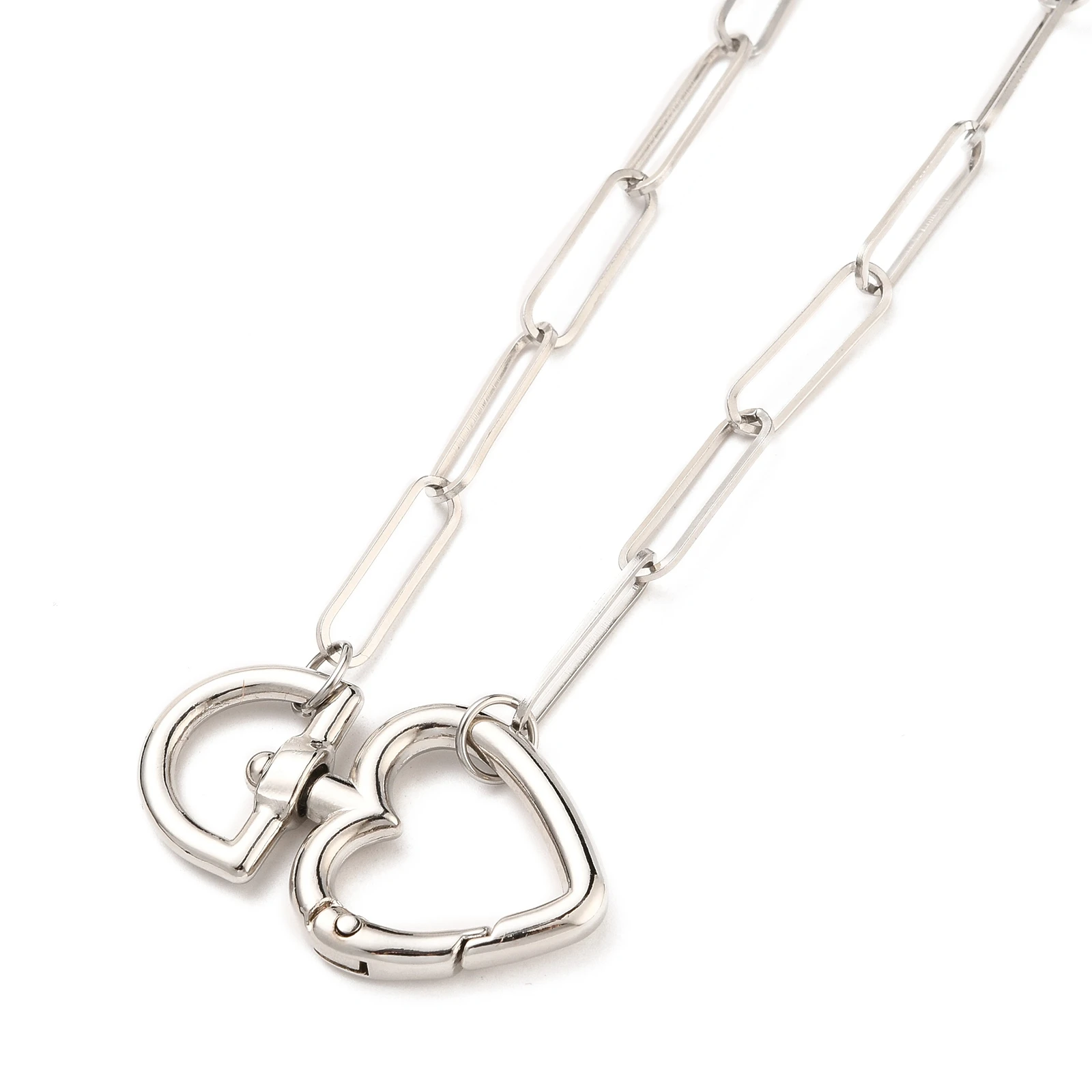 

Pandahall Alloy Swivel Clasp Heart 304 Stainless Steel Pendant Necklaces