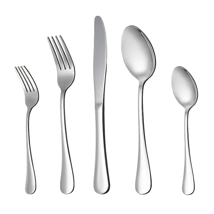 

Cheap Bulk Royal Flatware set Stainless Steel Cutlery tableware Wholesale Fork Spoon Knife DINNER SET, Silver