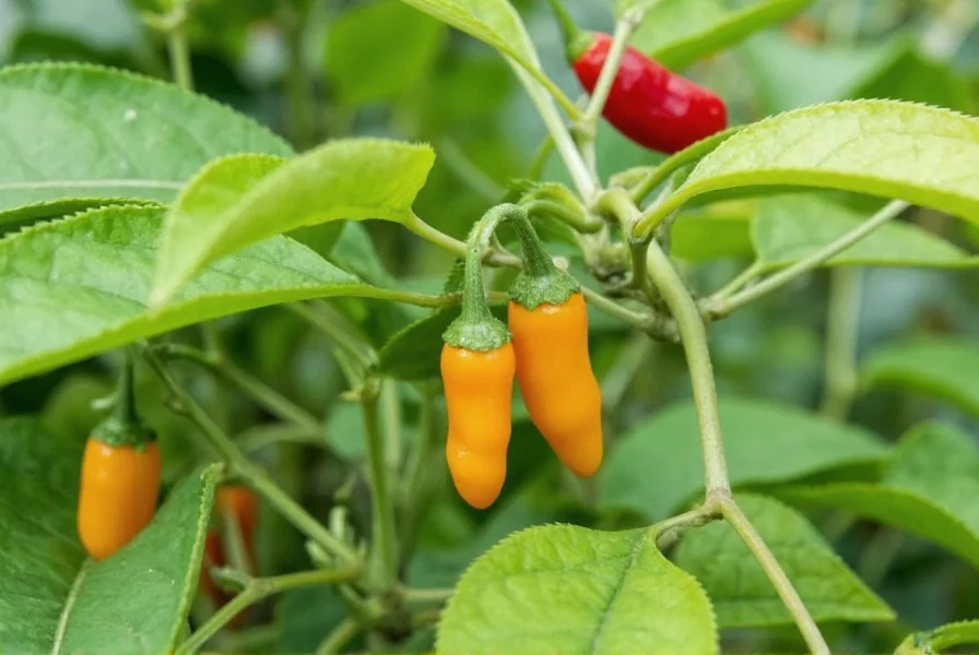 Various chili tepin seeds and starter plants displayed together