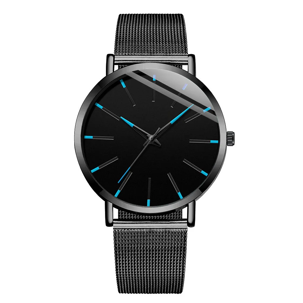 

Minimalist Fashion men slim Watches Simple Men Business Stainless Steel Mesh Belt Quartz Watch In Wristwatches