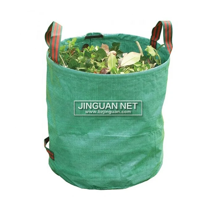 

heavy duty pp foldable waterproof leaf bag garden waste bag Garden Bag, Black green
