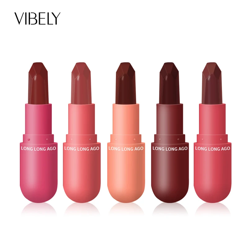 

Mini Five-piece Capsules Long-lasting Locking Color Silky Velvet Matte Lipstick Set, 5 colors