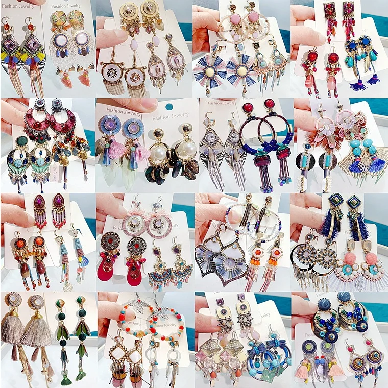 

Silver needle earrings Korean fashion retro pearl crystal cloth earrings earrings jewelry