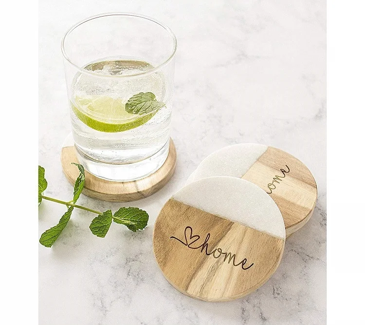 

Wood with marble coaster cheap