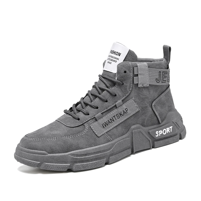

Material Pu Leather New Custom Fashion Casual Mens High Top Sneakers