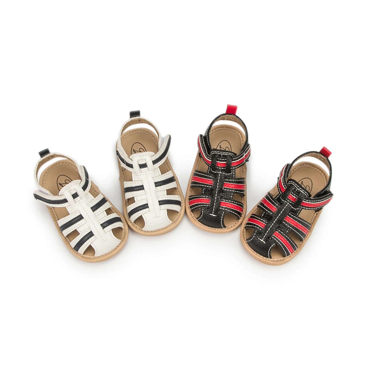 

New arrival fashional rubber soft sole easy to wear 0 18 months toddler boy baby boy sandals, White, black