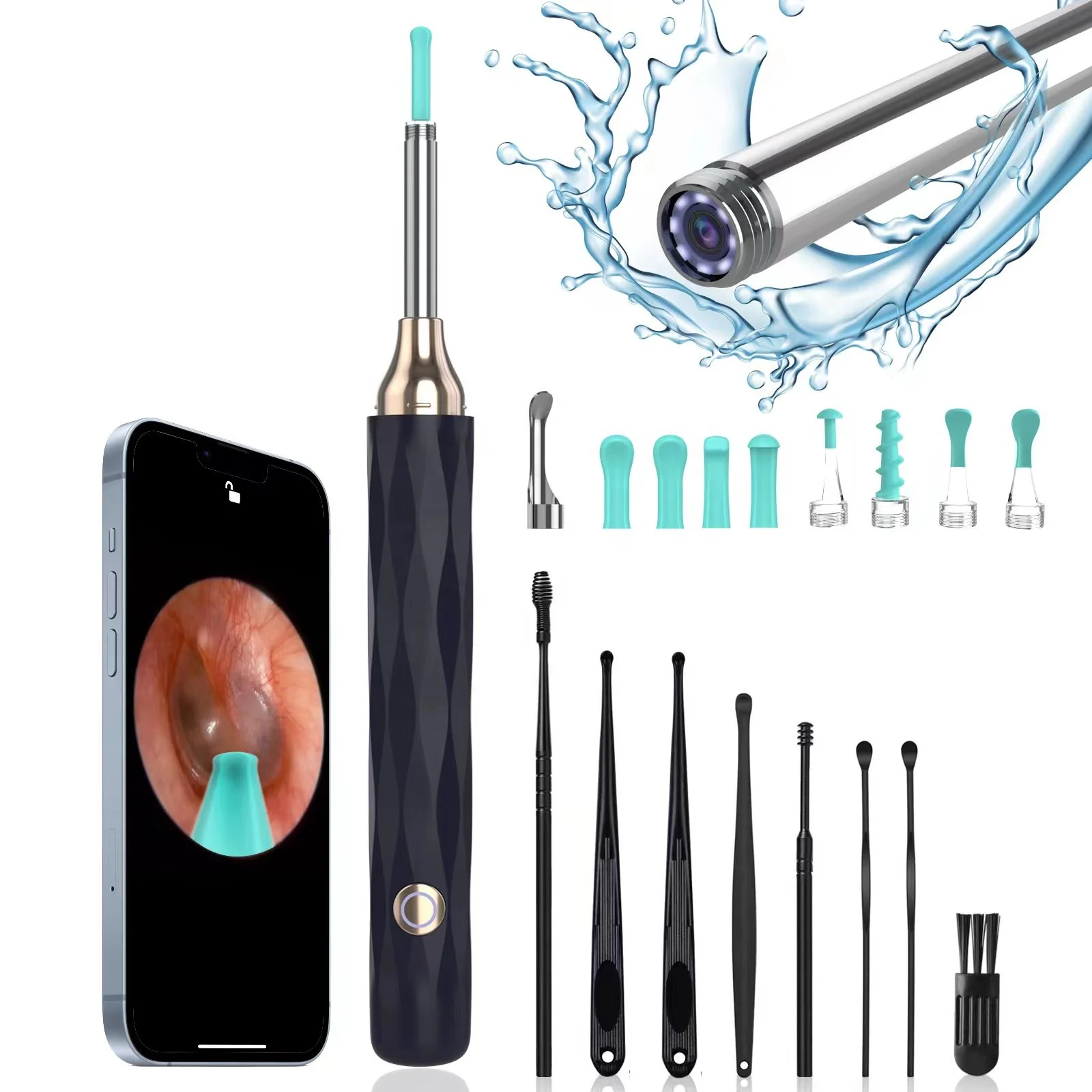 

Wireless wifi Electric Ear Pick Tool Earwax Removal Kit 1080P Ear Cleaner Otoscope With Camera Light Ear Wax Removal