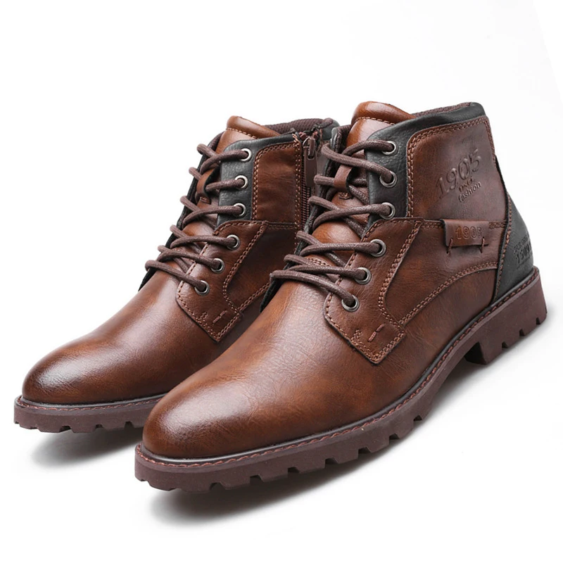 

Fashion men's boots, autumn winter high top boots for men,leather PU men boot