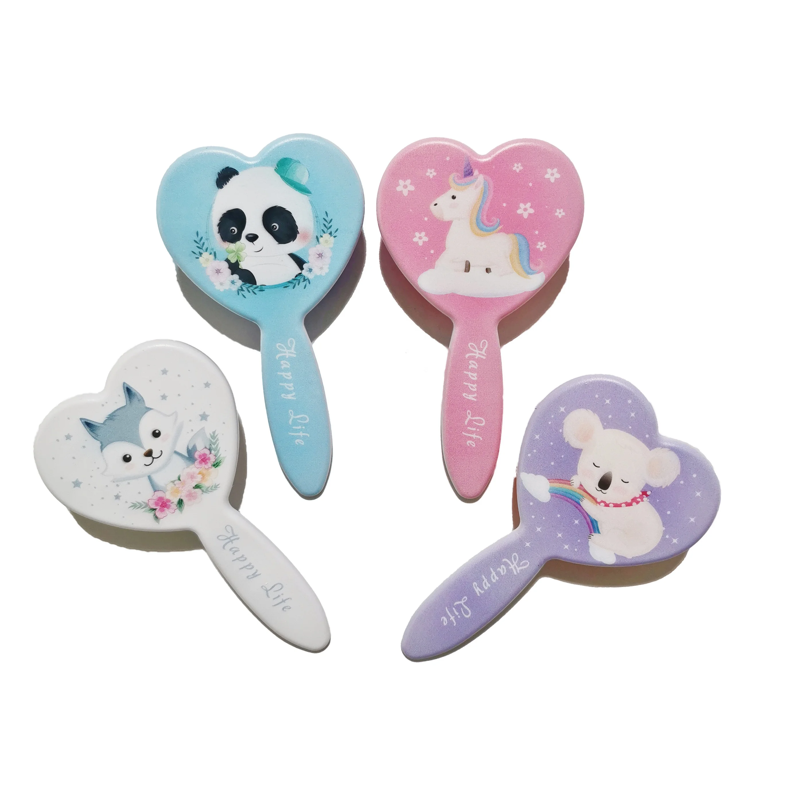 

Kid-friendly Animal Heart-shape Plastic Brush Home Use Personalised Logo Portable Hairbrush Small Size Travel Children Hairbrush, Customized color