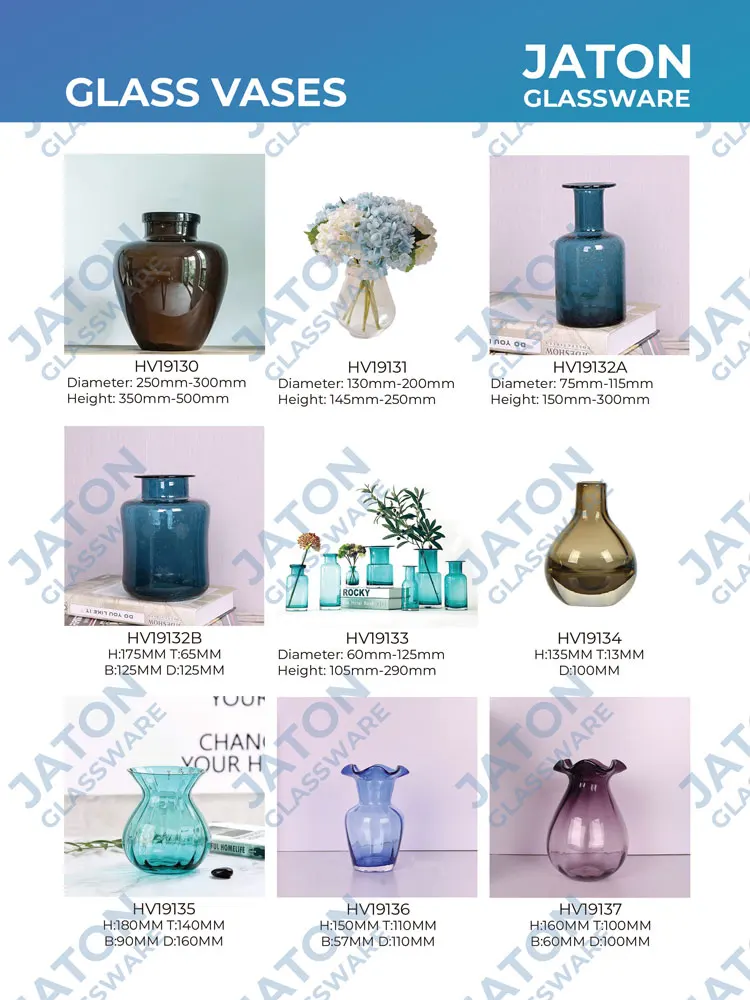 Modern clear colored ruleless bubble Pot-bellied small mouth glass ball vase