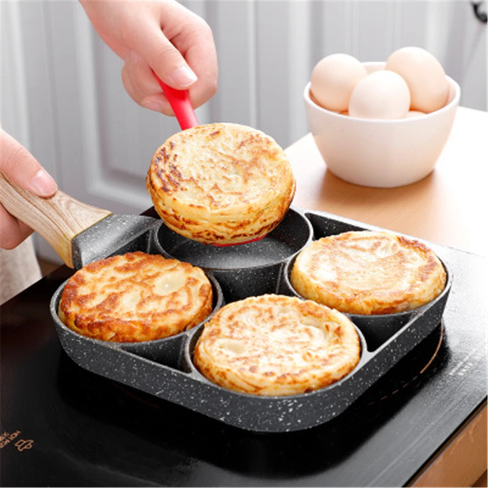 

TY Four-hole frying pan kitchen accessories thickened omelette tray non-stick steak ham pan breakfast machine cookware