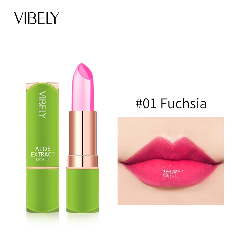 

Lip Cosmetics Waterproof Moisturizing Temperature Change Lipstick Aloe Vera Jelly Lip Balm