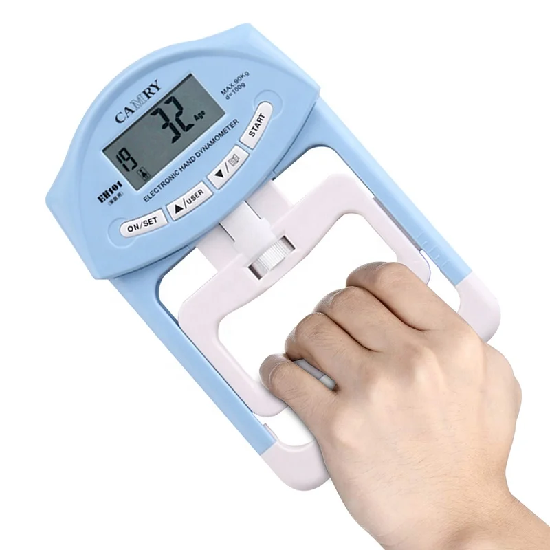 

Wholesale Fitness Rehabilitation Training Adjustable Grip Strength Tester Electronic Hand Dynamometer Handle, Blue or gray