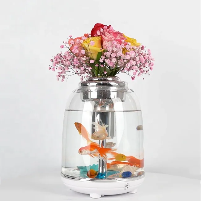 

Indoor Fish Farming Tanks 6 Layers Filtration Led Light Usb Charger Coffee Table Smart Plastic Aquarium Fish Tank Small, Transparent