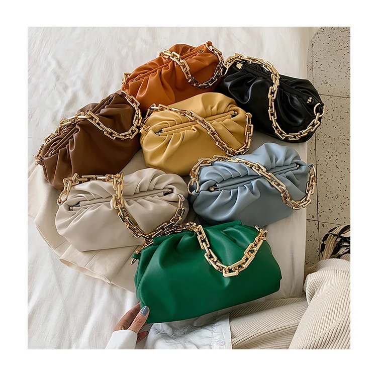 

clutch bags thick chain fashion hot selling luxury women's pu leather high capacity chain handbag, Red,gray,black,white,etc