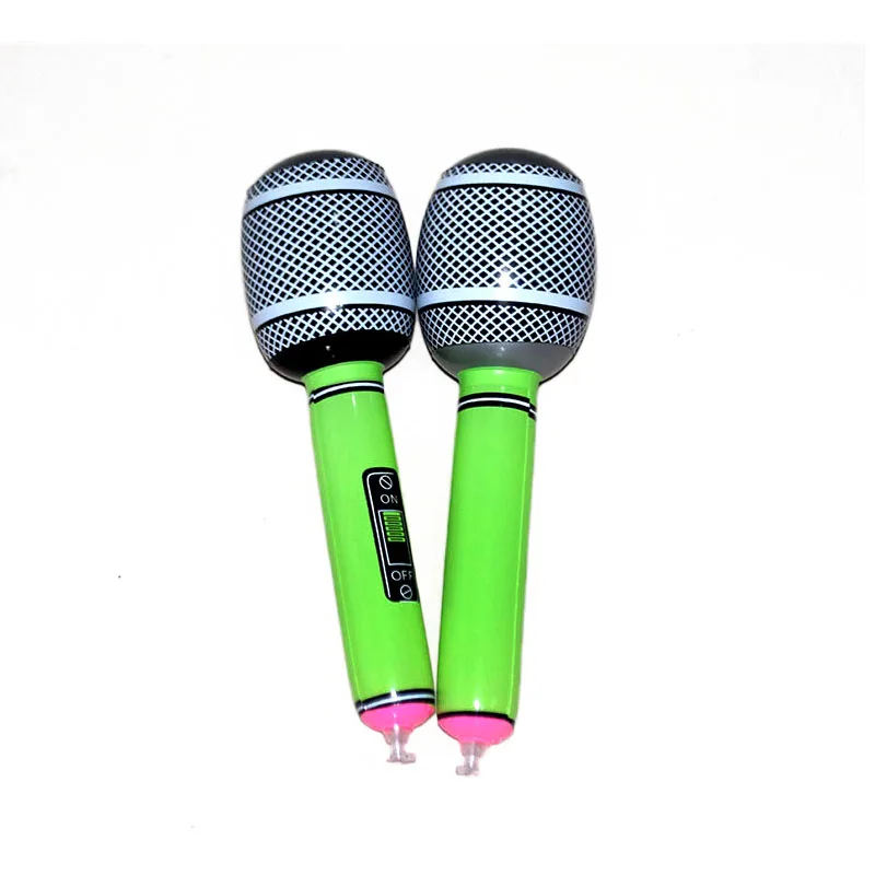 24cm Cheap Price Kids Party Pvc Blow Up Microphone Assorted Colors Inflatable Microphone Toy