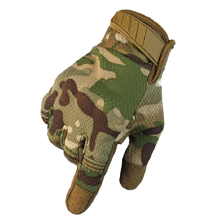 Full finger breathable mesh fabric exercise cycle sports hand gloves for gym