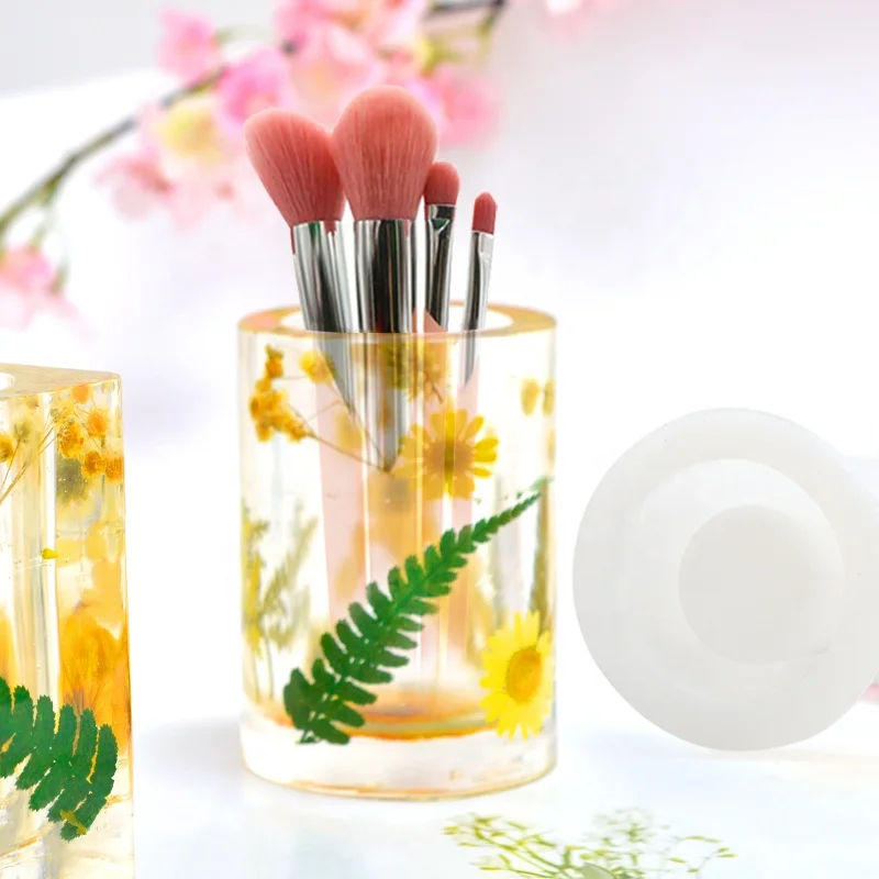 

DM107 New Design Brush Pot Pen Resin Mold Shiny Silicon Moulds For DIY Handmade Home Decoration Making
