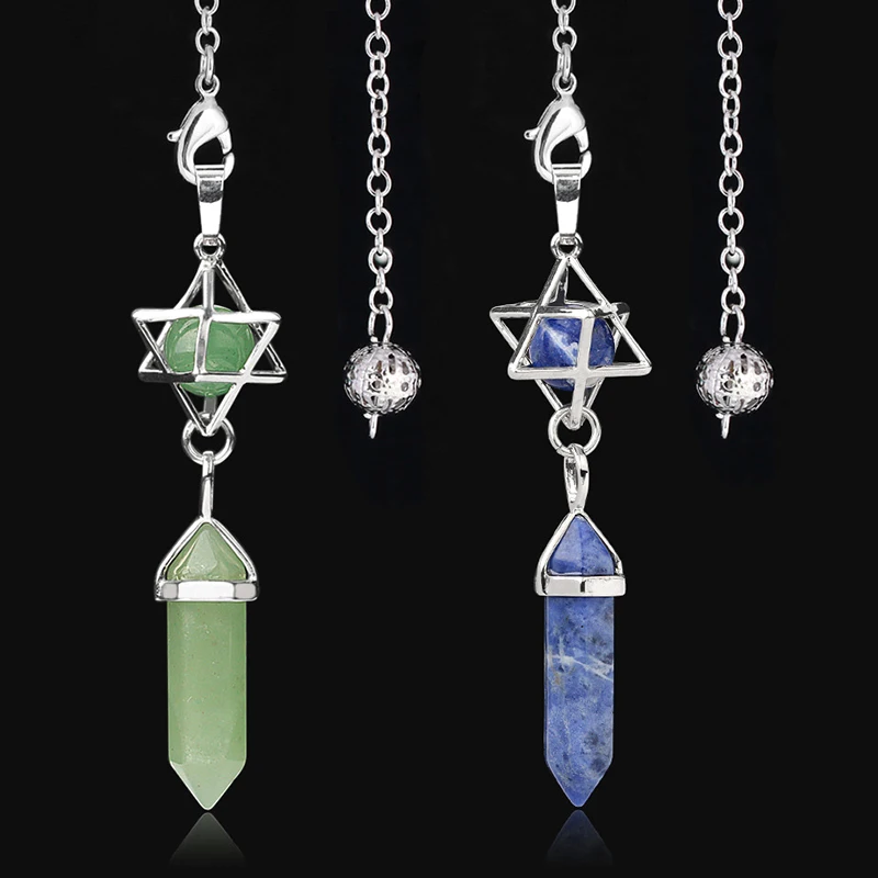 

Pendule Pendant Pendulums for Radiesthesia Xuqian Merkaba Dowsing Crystal Buddhism Feng Shui Block & Cube Art & Collectible 2pcs