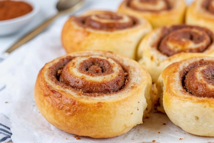 Step-by-step preparation of quick cinnamon roll recipe using biscuit dough flattened into rectangles