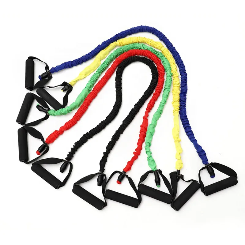 

Custom elastic rope exercise resistance band logo Fitness elastic band exercise resistance band fabric, Orange, red, blue, yellow, black