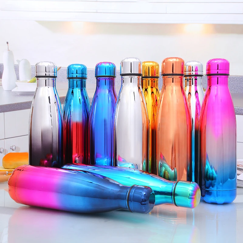 

Double walled insulated stainless steel flask cola shaped water bottle sports drinking