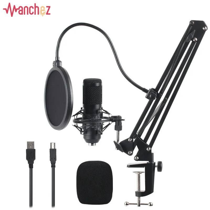 

192KHz/24Bit high sampling rate computer USB microphone BM800 set, Black