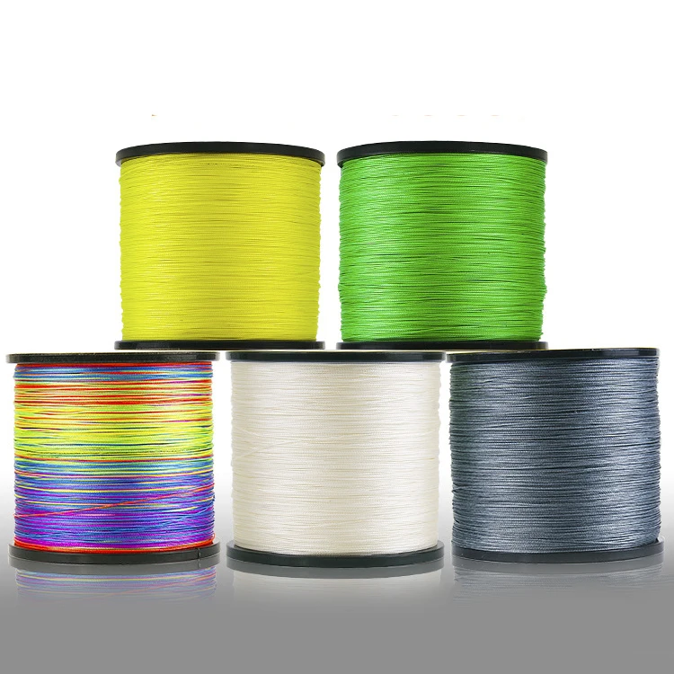 

Custom Strong strength Multifilament line PE 4 strand braided 500m fishing line, 5 colors