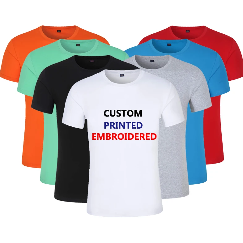 

100% Cotton oem logo printing shirt for men 8 colors plain blank custom t shirt