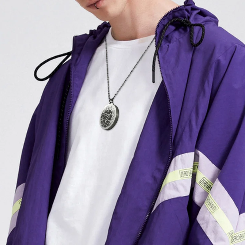 

8171 new design round lion pendant silver plated stainless steel jewelry necklace charm men pendant jewelry