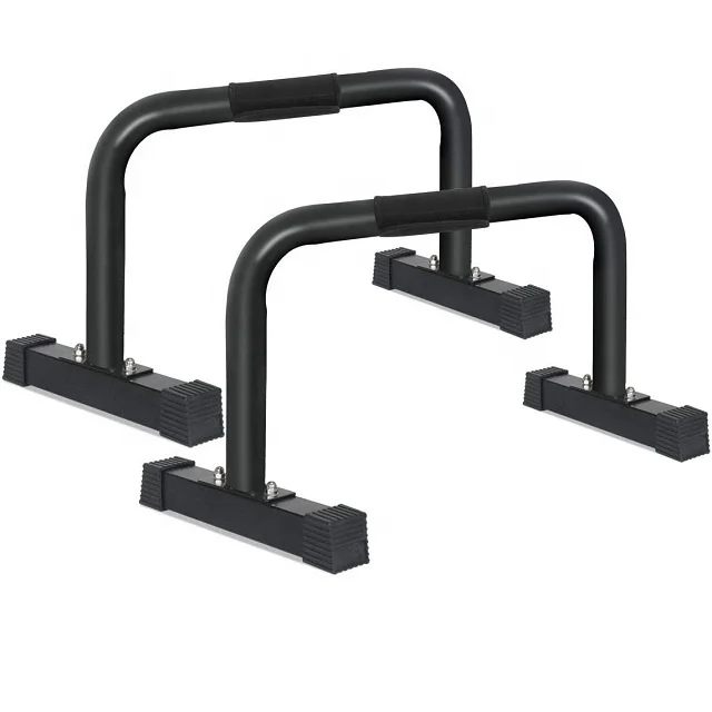

Wellshow Sport Non-slip Parallette Push Up Dip Stand Handle Handstand Parallel Bars Home Upper Body Workout, Black,pink