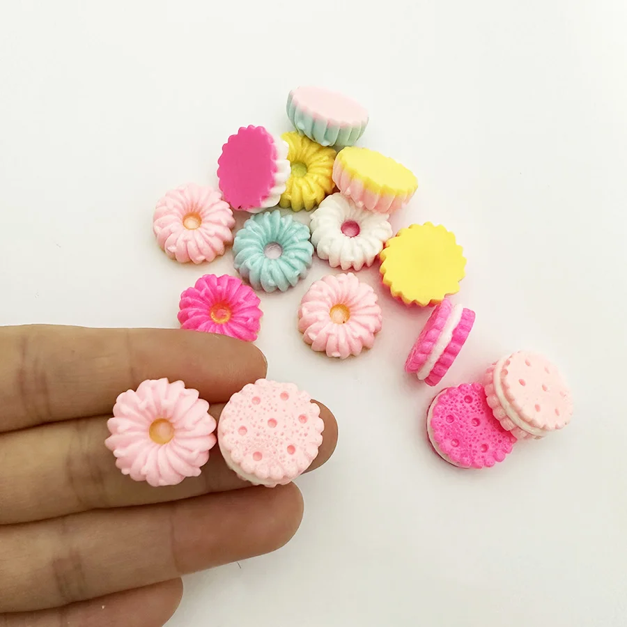 

cheap price small miniature round biscuit resin cabochons for earring jewelry making