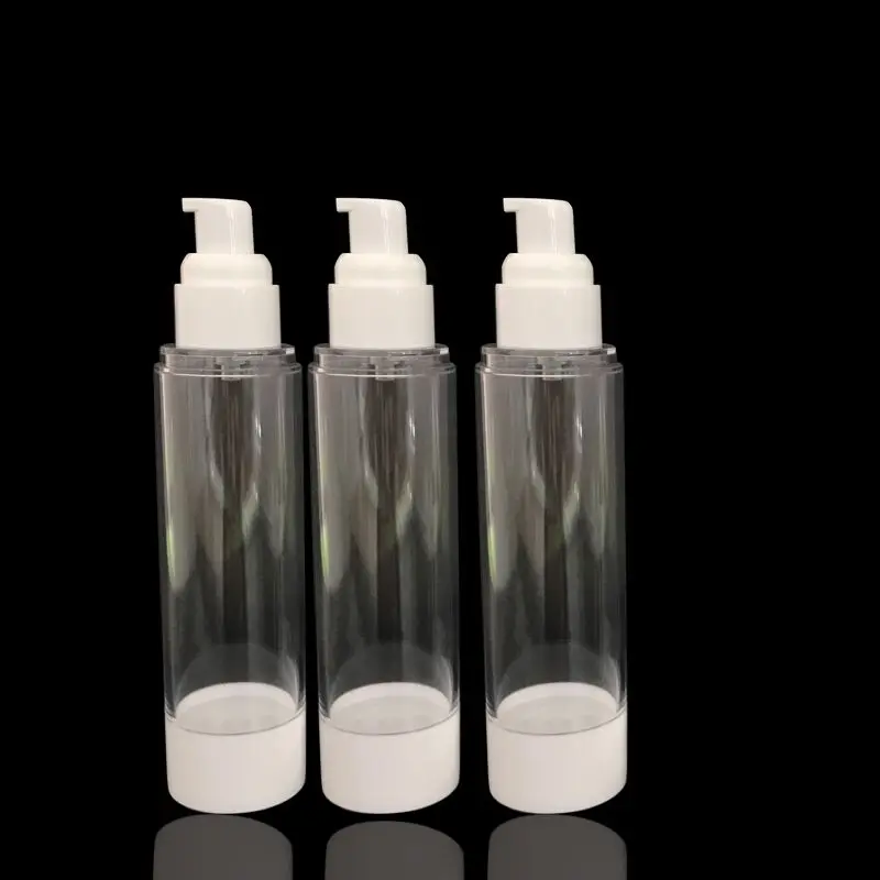 
The spot High quality 100ml AS clear Cosmetic airless lotion bottle manufacturer/skin care spray bottle with pump 