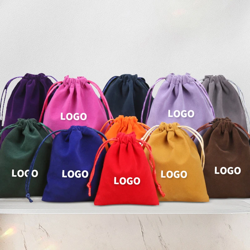 

Loftily 8x10cm Suede Drawstring Jewelry Packaging Bag With Logo Custom Velvet Jewelry Pouch Bag