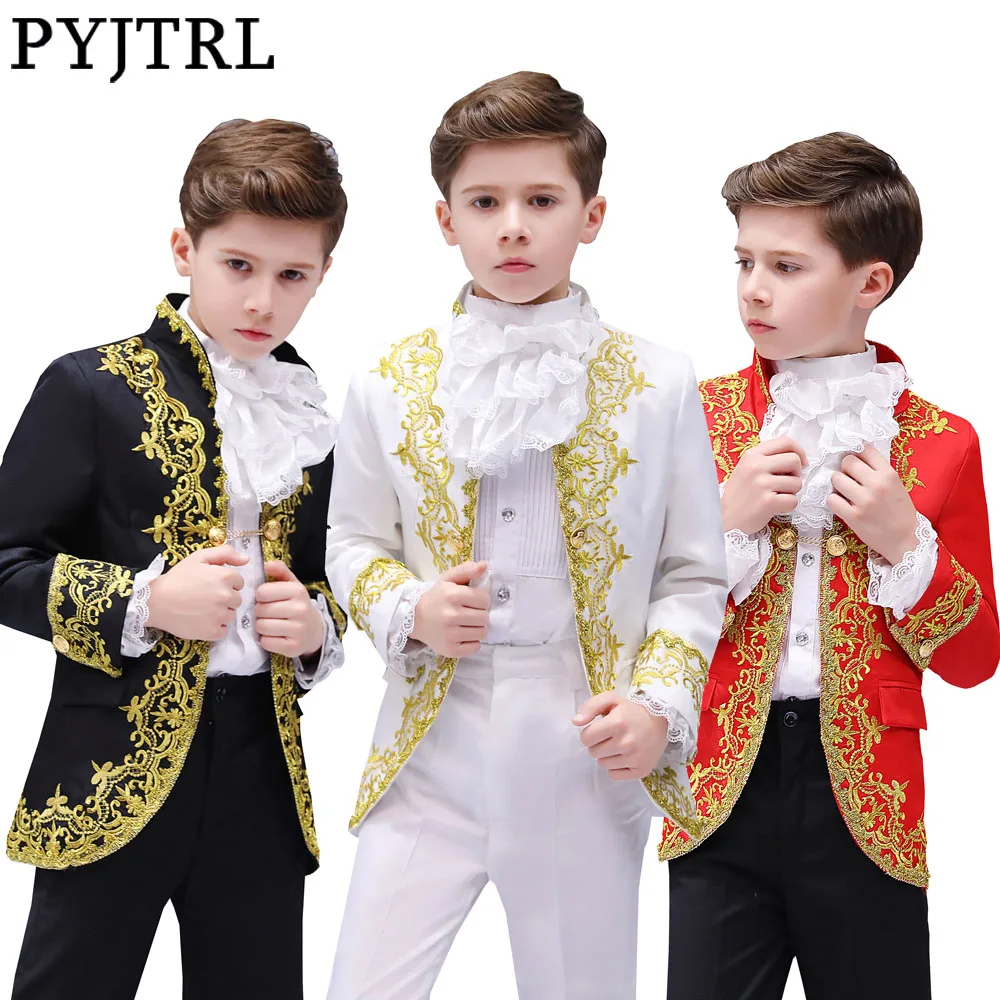 

PYJTRL Llittle Boys Kids 5 pcs set prom Dress Suits Blazer Party Costume