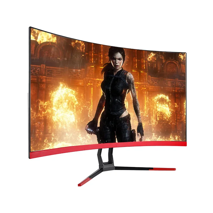 

new model 27 inch lcd monitor curved gaming 2k 165hz with display dp port, Black white red color