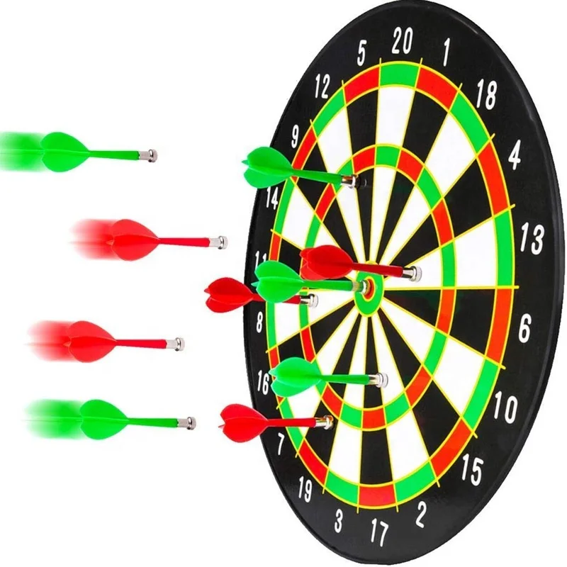 

magnetic targets customized dardboard 13 inch safe magnetic dartboard indoor playing darts surround, Muti color