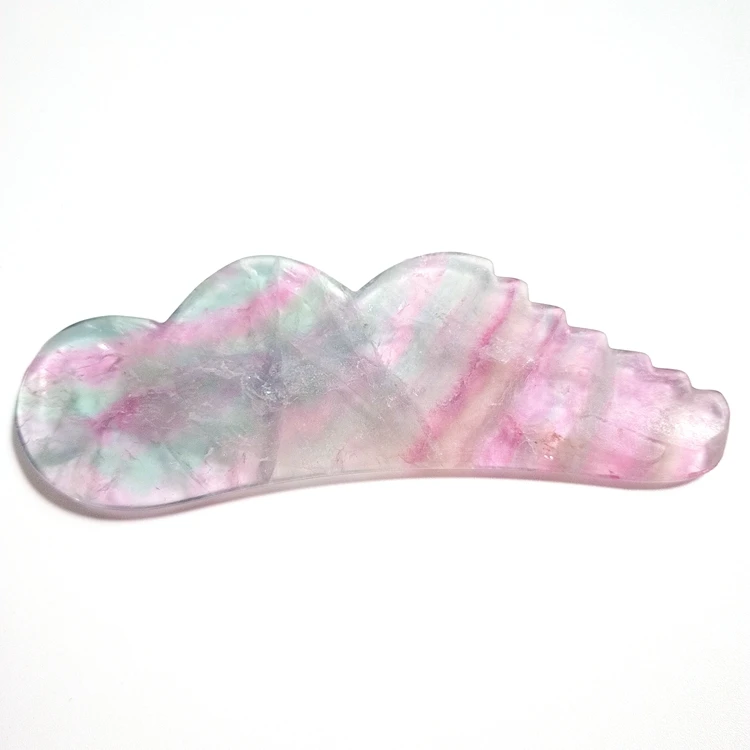 

2019 new products launched crystal fluorite manual face massager jade roller with gua sha