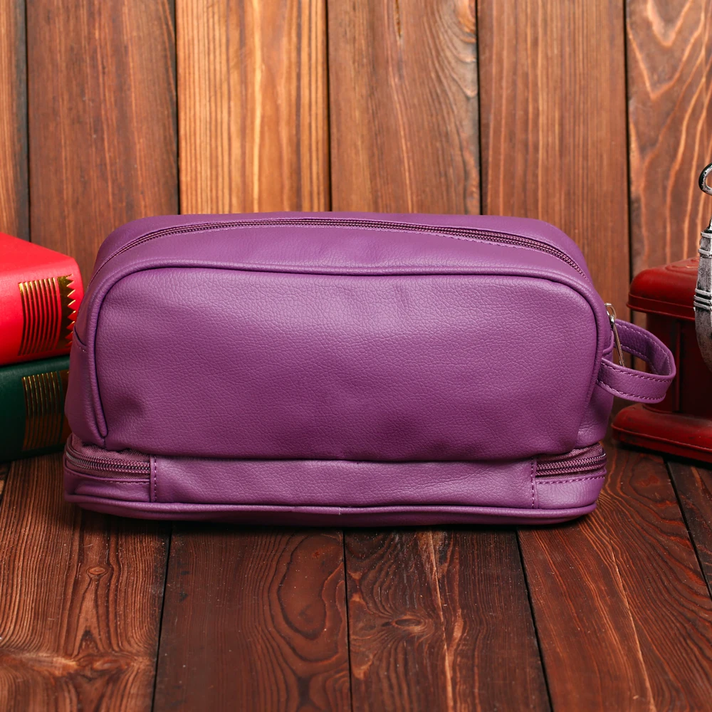 

Waterproof small purple PU toiletry bag Rational storage and organizing make up bag