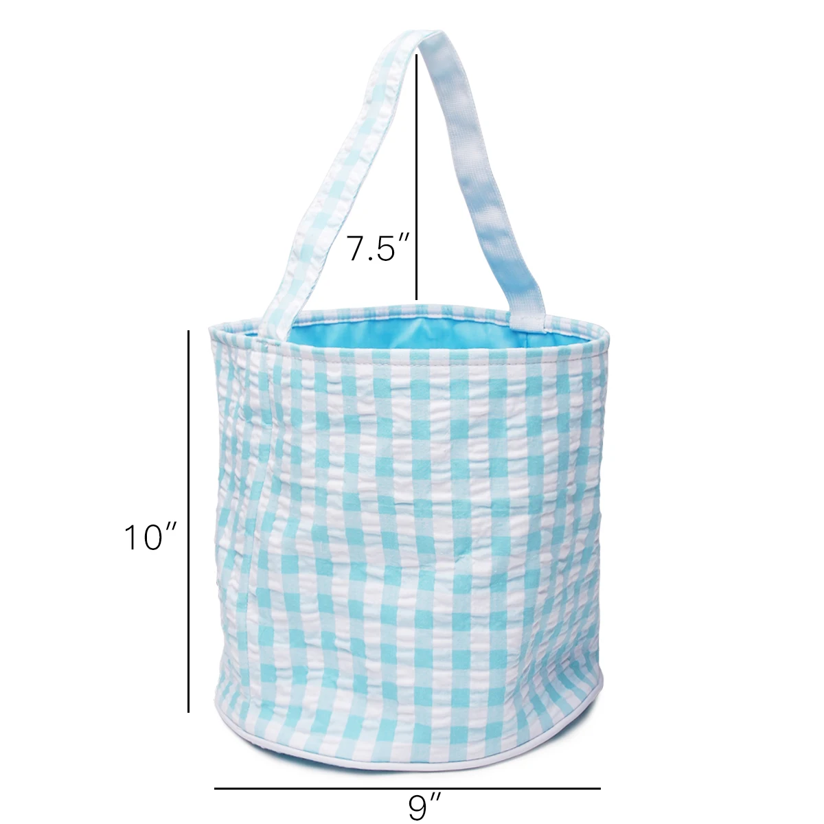 

wholesale Seersucker Plaid Bucket bag barrel bunny basket bag for kids, As pictures