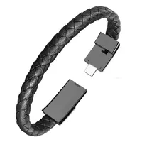 

Hot Sell New Type-C Extension Fast Speed Phone Charging Braided Leather Bracelet Data Magnetic Micro Usb Cable