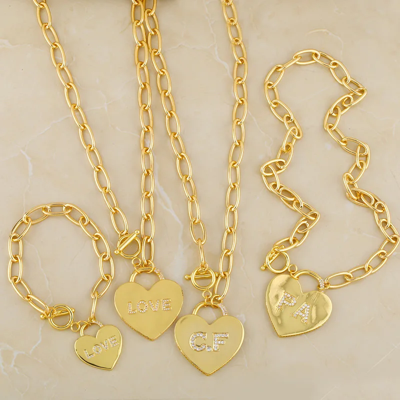 

HOVANCI 2020 Couples Necklace Designer Charm 18K Gold Plated Premium Zircon Love Necklace Bracelet Set for Women Accessories