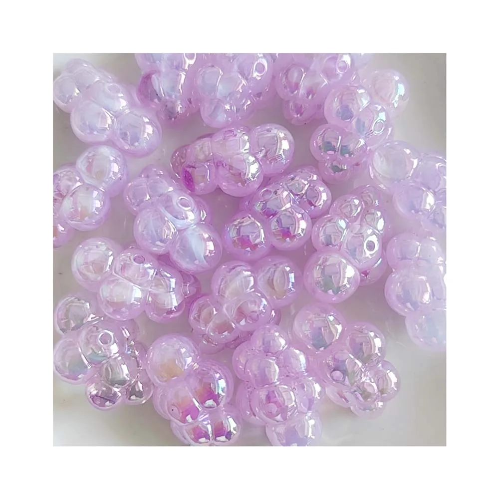 100 Pcs Colorful Pastel Acrylic Cloud Beads AB Color Plated Kawaii Cloud Shape Loose Spacer Beads for DIY Fashion Jewelry Making