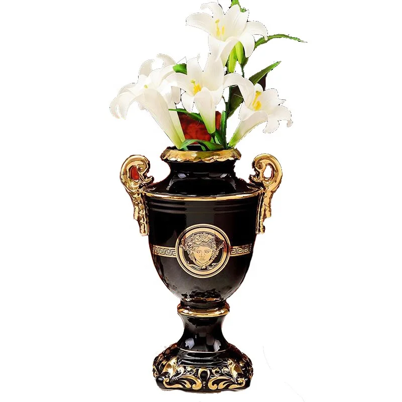 

Home Decoration Porch Living Room Luxury Ceramic Vase Table Desktop Ceramic Flower Vase, As shown