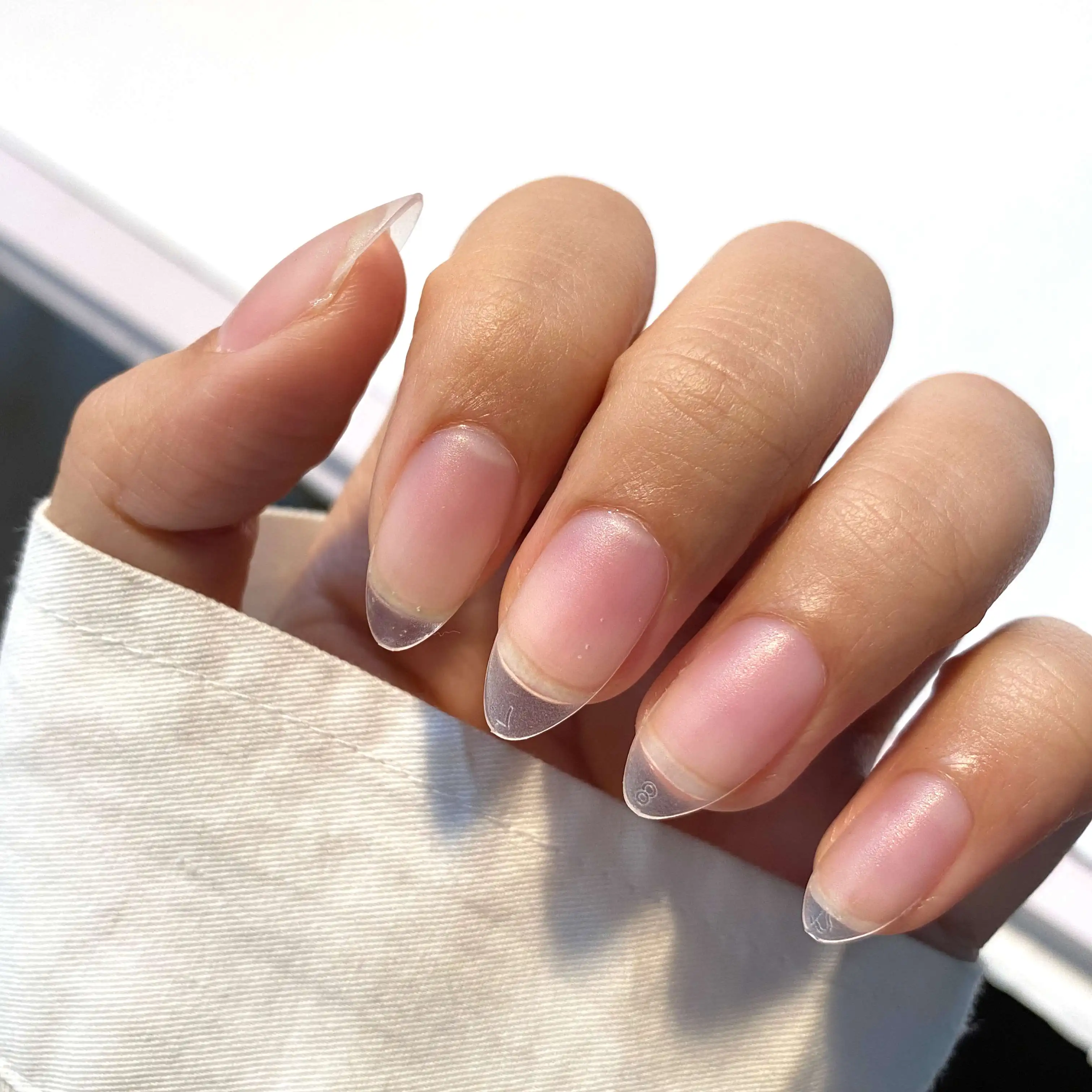 

300Pcs Pre-Buff Short Almond Nail Tips Soft Gel Tips Full Coverage Clear Coffin Square Nails Gel Nail X Extension Tips