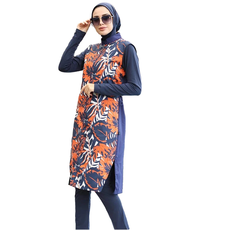 

MOTIVE FORCE Digital Printing Plus Size Swimwear 2021 Islamic Swimsuit Women Burkini