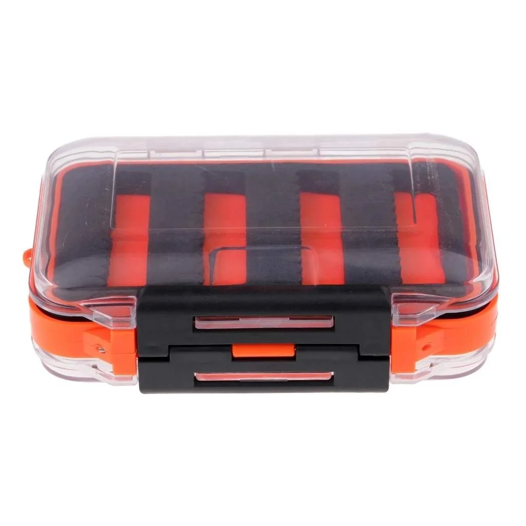 

Fly Box Waterproof Fly Fishing Tackle Box Lure Spoon Hook Bait Storage Box 2 Sided Clear Case Holds Hundreds of Flies