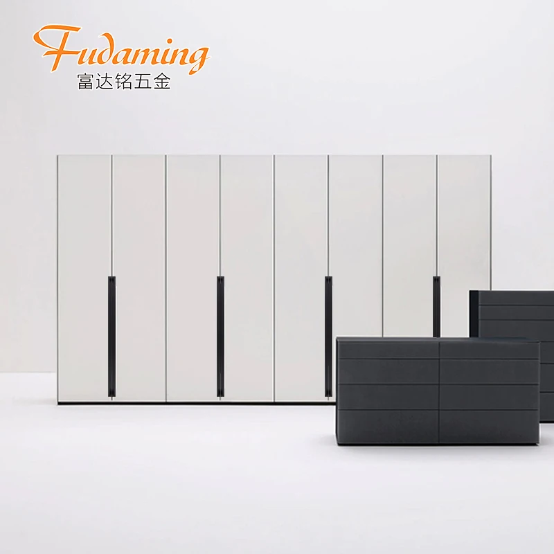 
Black aluminum alloy invisible recessed long handle for wardrobe drawer cabinet door 