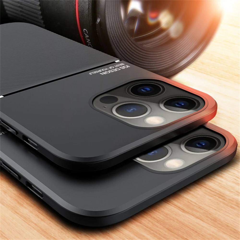 

Ultra Thin Luxury Leather Phone Case For iPhone 11 pro max 12 X Xs max XR Magnetic Car Plate Back Cover, Black